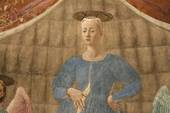 Piero della Francesca, Madonna del parto, particolare (Wikimedia Commons)