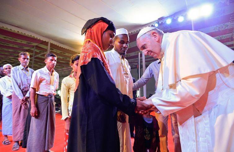 Dhaka, 1 dicembre: viaggio apostolico di papa Francesco in Myanmar e Bangladesh (26/11 – 2/12), incontro interreligioso ed ecumenico per la pace. Foto Sir. Copyright: Servizio Fotografico L'Osservatore Romano