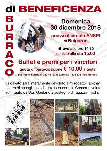 A Bulgarnò, domenica 30 dicembre, dalle 15 torneo di burraco di beneficenza per un progetto in Africa