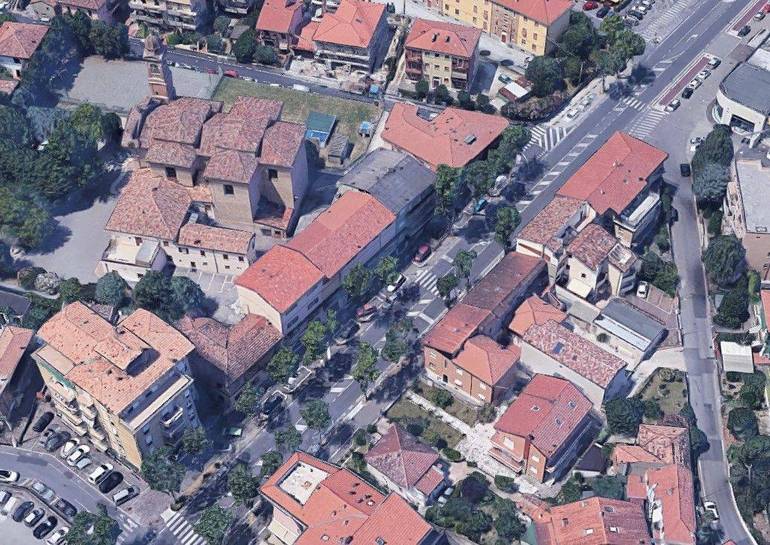 Vista aerea di viale Oberdan, zona San Pietro