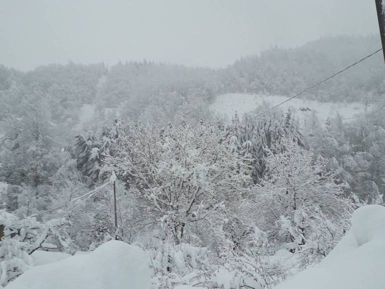 La neve in altra valle del Savio. Foto d'archivio Corriere Cesenate
