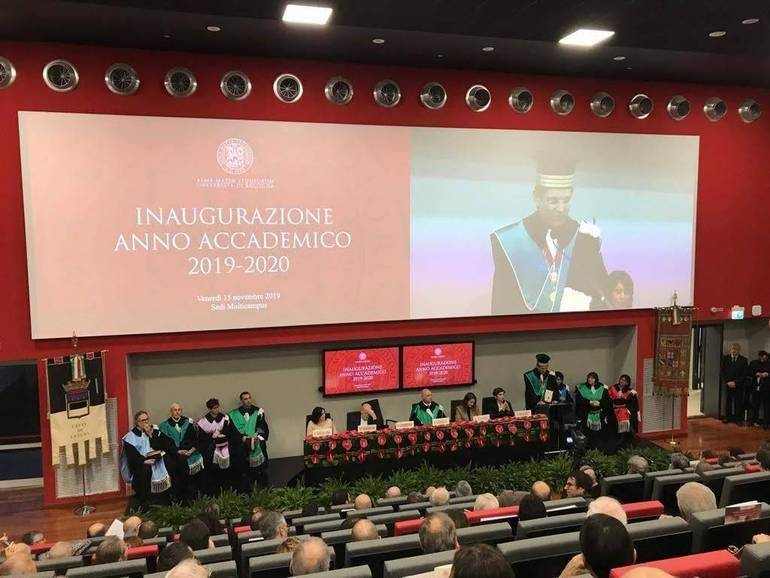 Nella foto di archivio del Corriere Cesenate, il rettore Francesco Ubertini in un'immagine dell'inaugurazione dell'anno accademico avvenuta il 15 novembre scorso nel nuovo Campus di Cesena