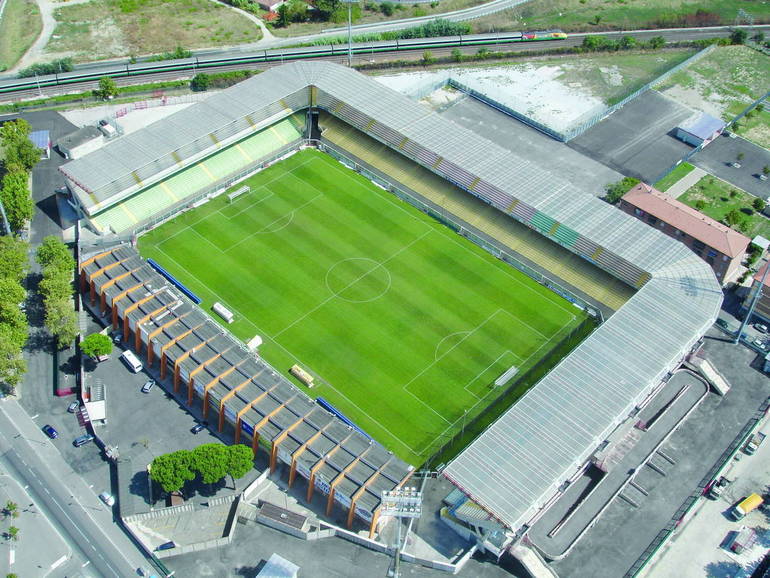 L'Orogel stadium Manuzzi che ospiterà le tre gare degli europei under 21 in programma a Cesena