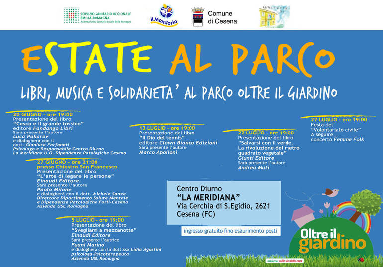 Oltre il Giardino: Tornano gli eventi al Parco del Centro diurno la Meridiana di Cesena