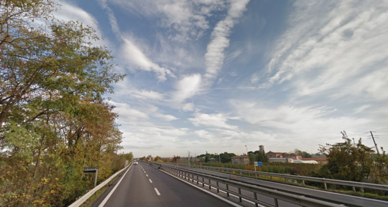 E45 a Cesena: immagine del chilometro 227 a Pievesestina prima dei lavori