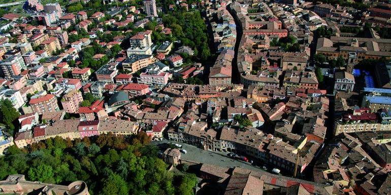 Foto d'archivio di Cesena dall'alto