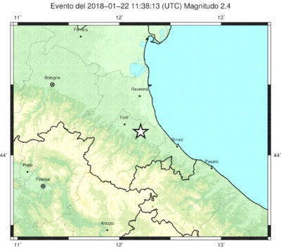 Terremoto di magnitudo 2,4 a Cesena