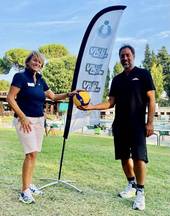 Nella foto: Elisabetta Piraccini dirigente del Volley Club Cesena e Andrea Spinelli responsabile del Club Ippodromo