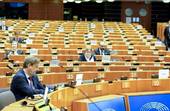 Il parlamento europeo a Bruxelles, semideserto. Foto SIR/Pe