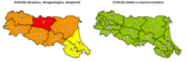 Allerta meteo gialla in Romagna, rossa e arancione in Emilia