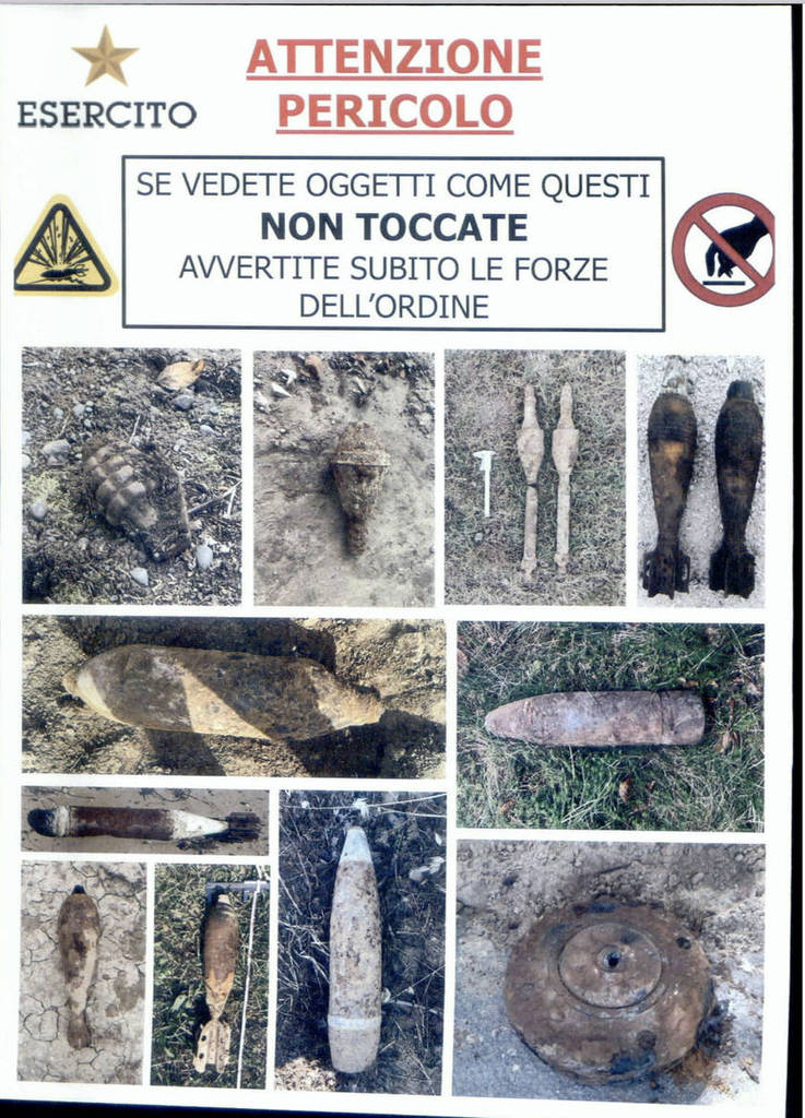 locandina diffusa dall'esercito italiano
