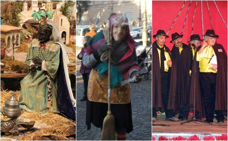 I protagonisti della festa dell'Epifania: Magi, Befana e Pasquaroli (collage: Mv)