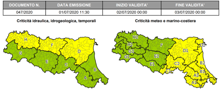 Forte vento su tutta la Romagna, allerta meteo di livello giallo