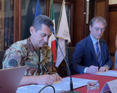 Il rettore di Unibo Molari e il generale Figliuolo firmano un accordo per la ricostruzione
