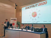 Il presidente Renzo Piraccini mentre presenta l'edizione 2020 di Macfrut