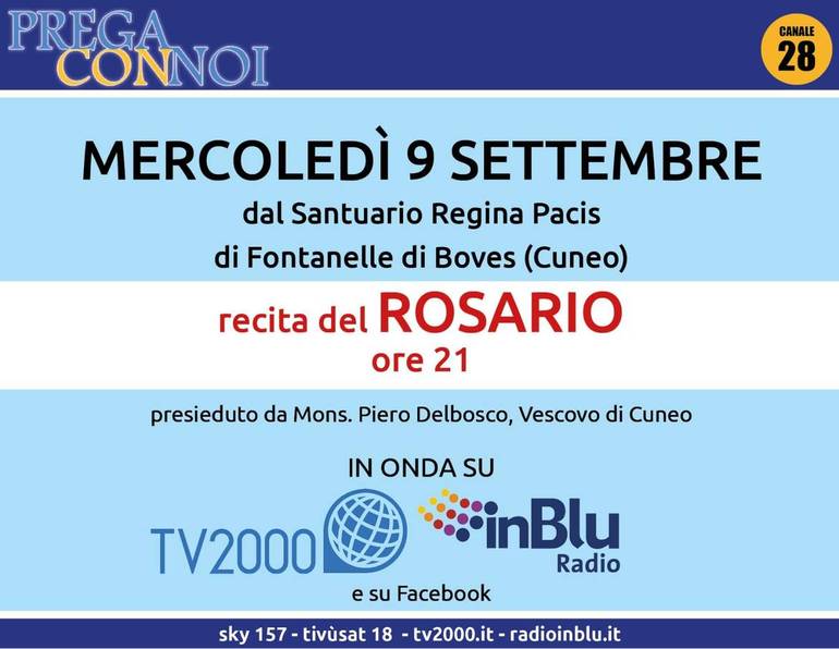 'Prega con noi', Rosario da Fontanelle di Boves (Cuneo) su Tv2000 e InBlu Radio