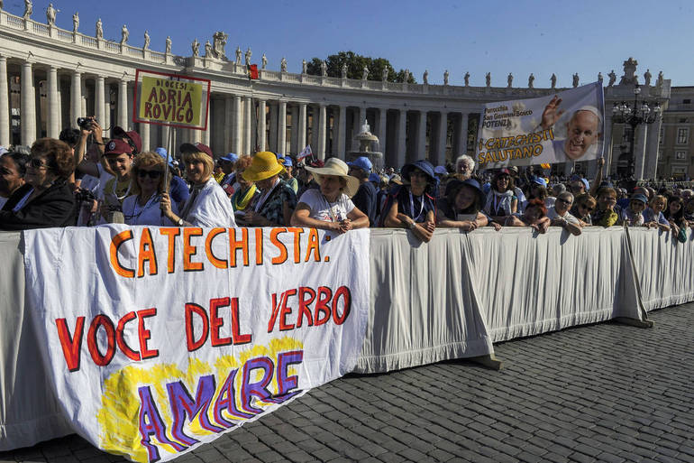 Papa Francesco presiede la Messa per il Giubileo dei catechisti (Vaticano, 25 settembre 2016, foto Siciliani-Gennari/Sir)