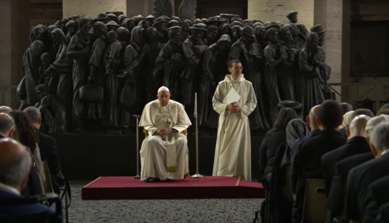 Screenshot dalla diretta Vatican Media
