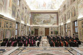 21 gennaio 2022, papa Francesco riceve la Congregazione per la Dottrina della Fede (Foto Vatican Media/SIR)