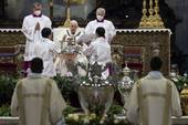 Vaticano, 14 aprile 2022: Papa Francesco presiede la Santa Messa del Crisma. Foto Vatican Media/SIR