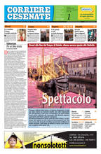 La prima pagina del Corriere Cesenate in uscita domani