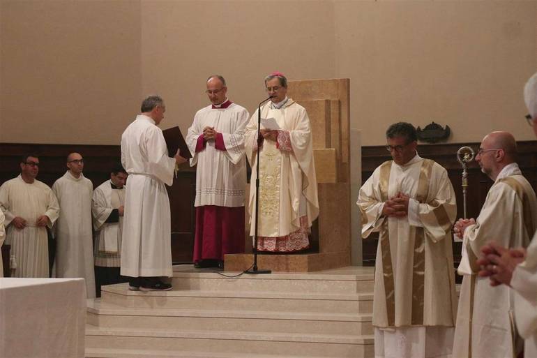 Il vescovo Douglas alla Messa di ieri mattina per la solennità di san Giovanni Battista, patrono della città di Cesena