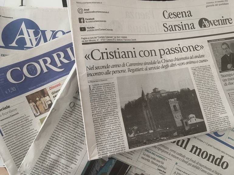 Avvenire di oggi con una pagina dedicata alla Diocesi di Cesena-Sarsina e il Corriere Cesenate di questa settimana