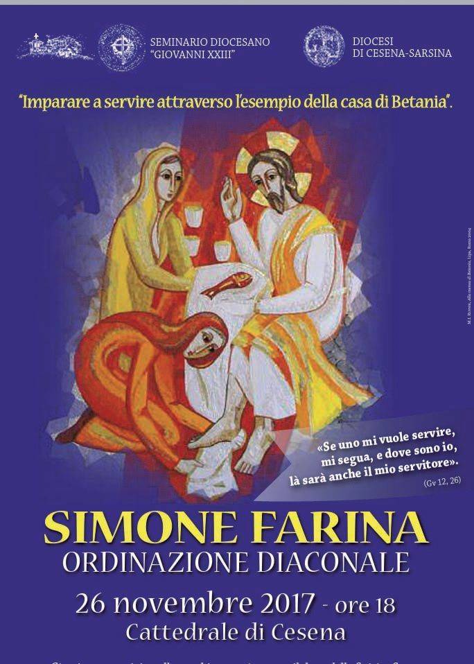 Simone Farina diacono il 26 novembre