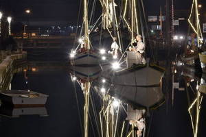 Presepe sul porto canale di Cesenatico - Loris Farabegoli