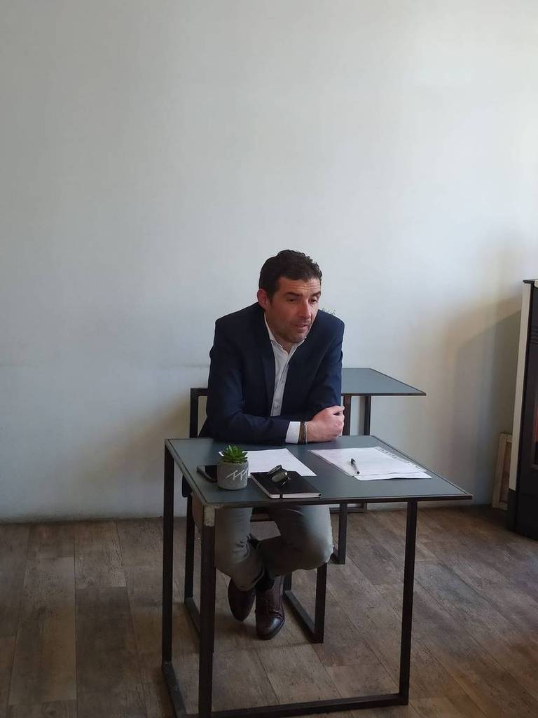 Moris Guidi alla presentazione della sua candidatura, questa mattina al Mir Mar di San Mauro Pascoli