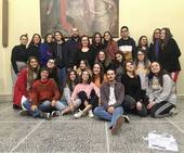 Nella foto, gli studenti di Savignano e Gatteo e gli educatori, insieme al vicesindaco Nicola Dellapasqua e all'assessore Stefania Bolognesi