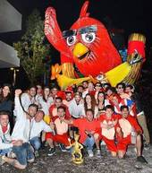 Il carro "Angry Birds" dei "Giovani tonici", vincitore dell'edizione 2017 del carnevale di Gambettola (foto Mario)