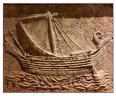 Nave oneraria in navigazione (bassorilievo di età romana)