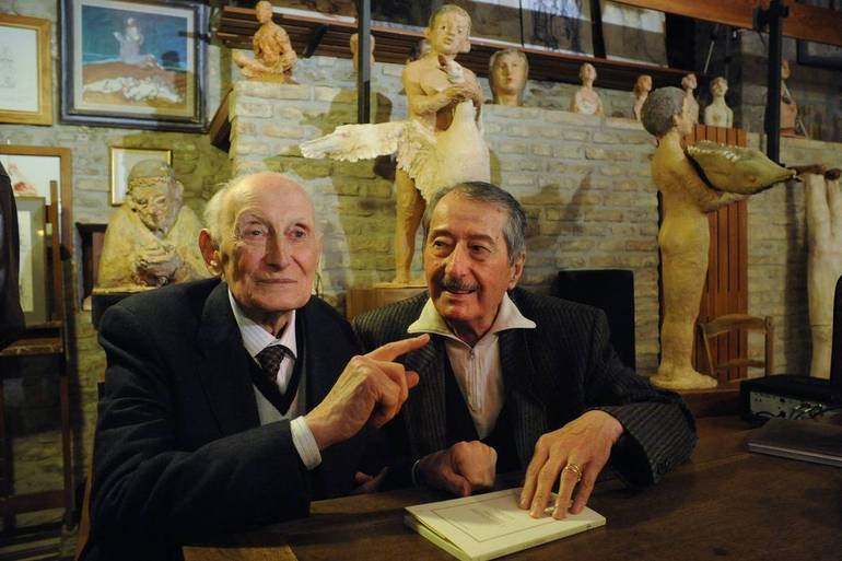 Ilario Fioravanti (a sx) con Sante Pedrelli (foto archivio Sandra e Urbano Cesena)