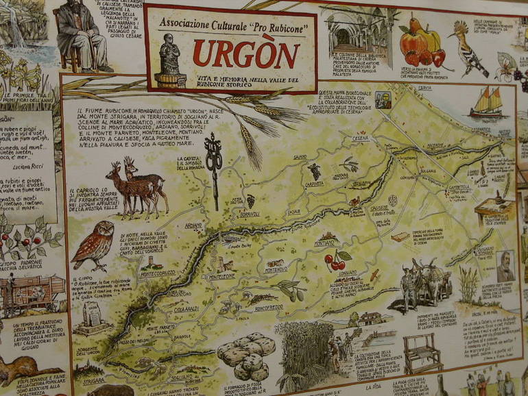Cartina dell'Urgon-Pisciatello, il vero Rubicone