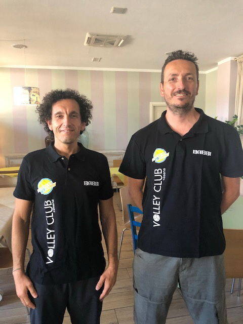Nella foto: da sinistra Marco Brunetti e Andrea Simoncelli, rispettivamente vice allenatore e head coach dell’Elettromeccanica Angelini Cesena 2020/21.