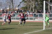 Il gol di Corazza in rovesciata. Foto Marco Rossi