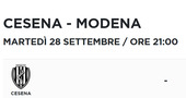 Cesena-Modena: biglietti solo in prevendita