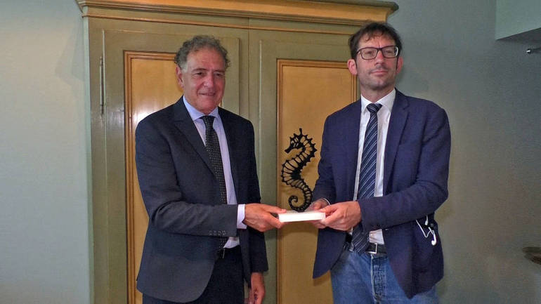 Il presidente del Cesena FC Augusto Patrignani dopo la firma dell'atto