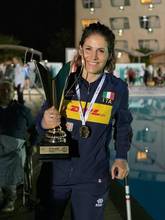 Foto: Roberta Pedrelli alla cerimonia di premiazione del campionato europeo di Sitting volley