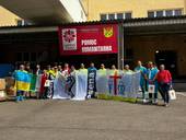 Il gruppo dei 12 volontari ieri giunto a destinazione, a Lezaisk, in Polonia