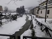Un immagine dell neve di oggi nella zona di San Piero in Bagno
