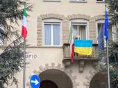 Bandiera ucraina in Municipio a Sarsina
