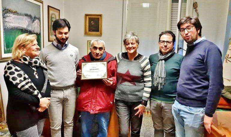  Nella foto Ezio Negosanti premiato dal Comune di Sarsina nel 2019