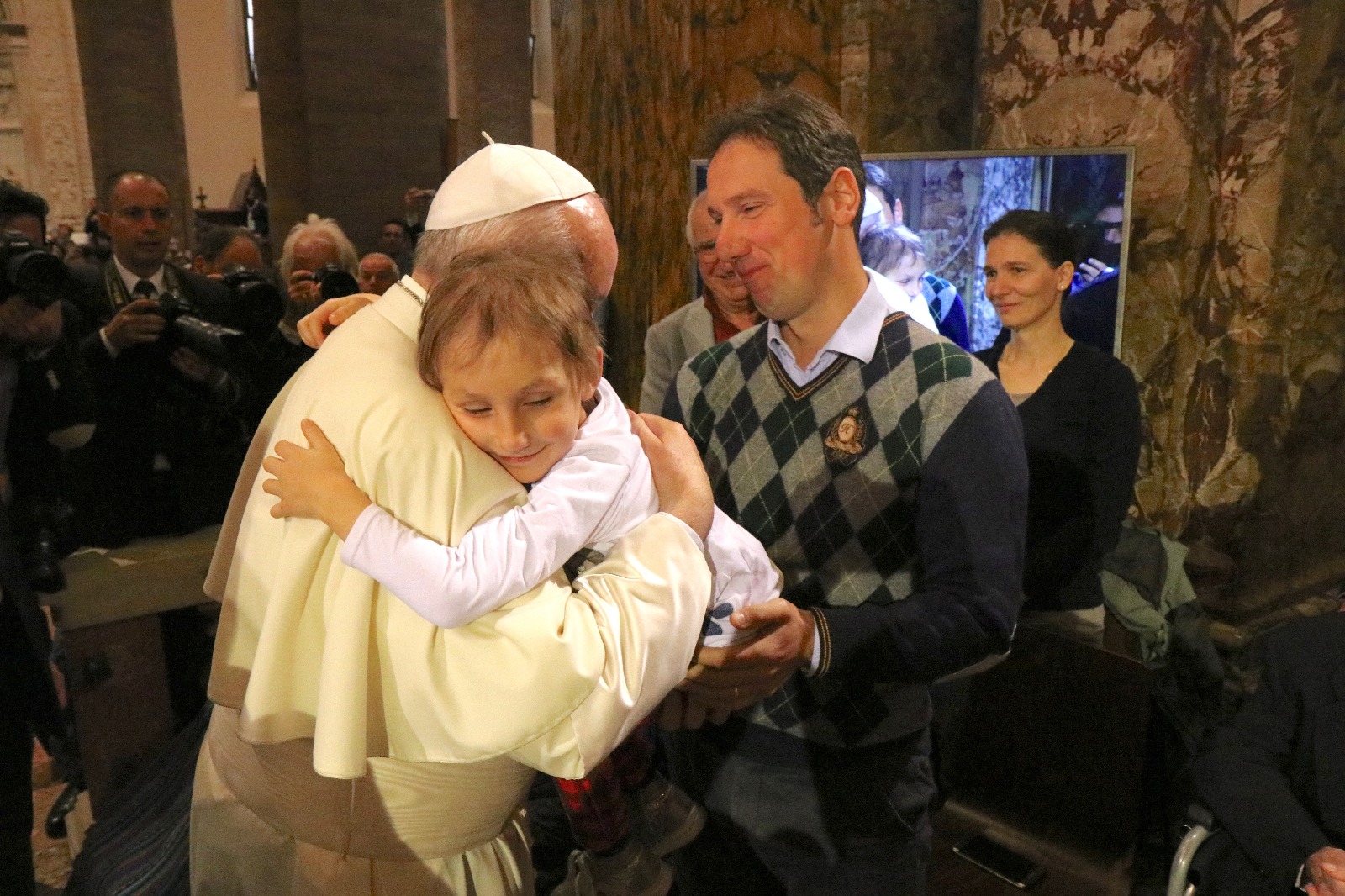 Cattedrale di Cesena, 1 ottobre 2017. Papa Francesco incontra gli ammalati. Foto archivio Pier Giorgio Marini