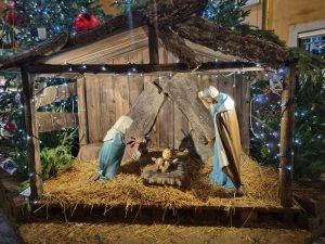 Il presepe davanti alla Cattedrale di Cesena. Foto Sandra e Urbano - fotografi a Cesena