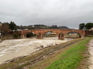 Il fiume Savio a Cesena, in uno scatto di ieri pomeriggio. Foto di Marco Rossi